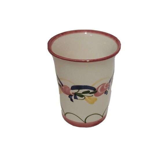 Ceramic Bathroom Set Handpainted  Spain Tierra Fina Toothbrush Soap Holder Cup - Picture 4 of 7